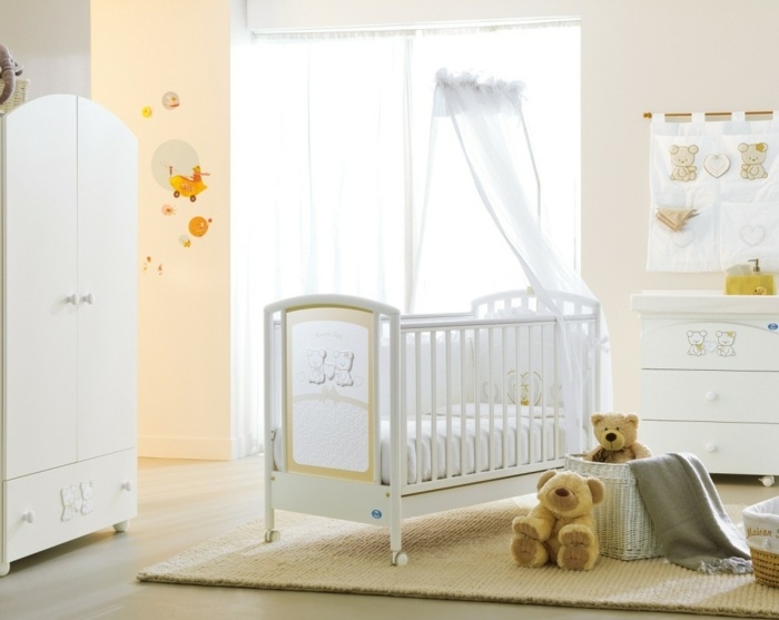 Kompletná detská posteľ, baldachýn, biely koberec, štýlový dizajn