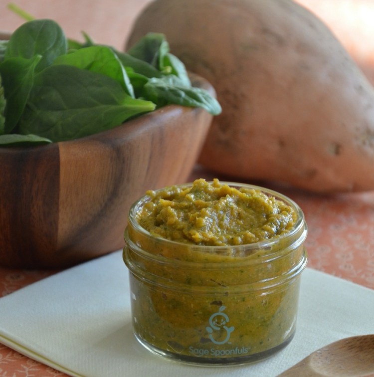 Detská kaša recepty hrach-špenát-sladké zemiaky-mama-nápad-prídavok do materského mlieka