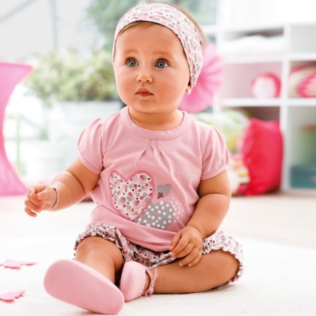 oblečenie pre dievčatko ružovo šedé oblečenie gumička do vlasov Detské oblečenie pre dievčatá ružovo-sivá-outfit-čelenka