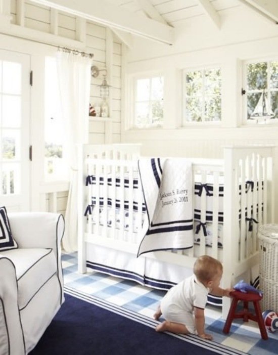 bielo modré nápady na zriadenie malej detskej izby