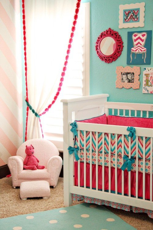Mätové nápady na dekoráciu detskej izby Detská izba-dizajn-dekorácia-nápady-mäta