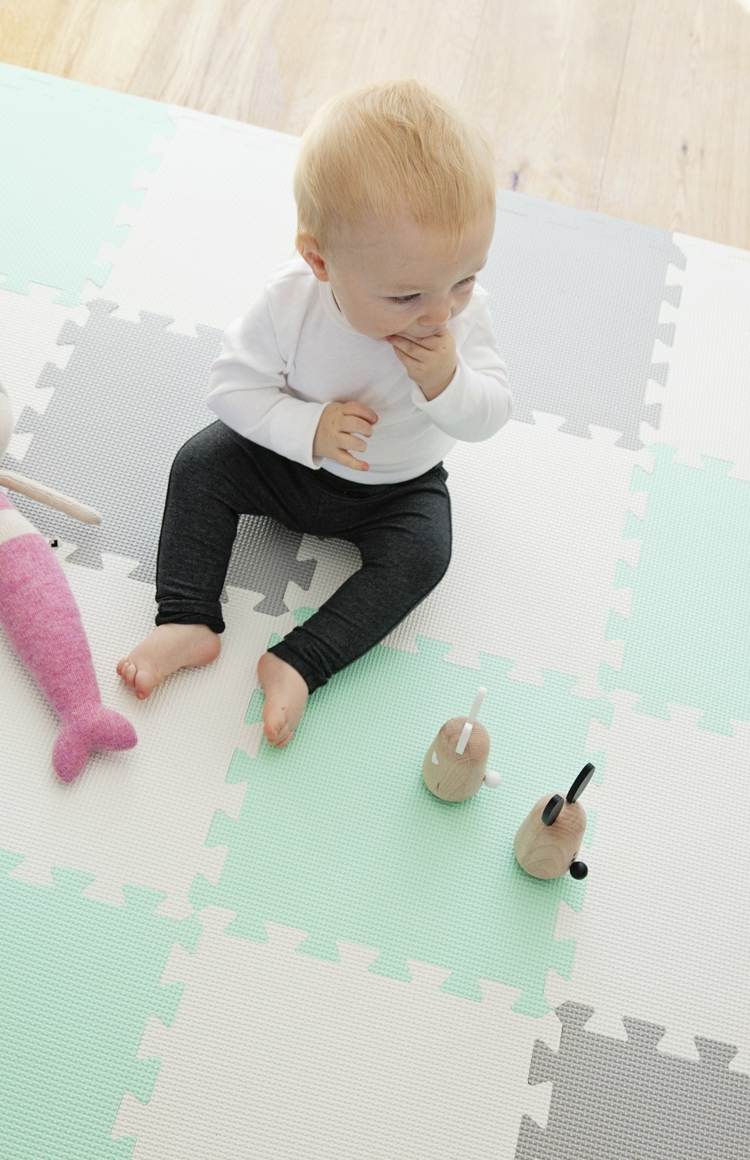 hracie podložky mäta zelená sivá biela dizajnová detská izba