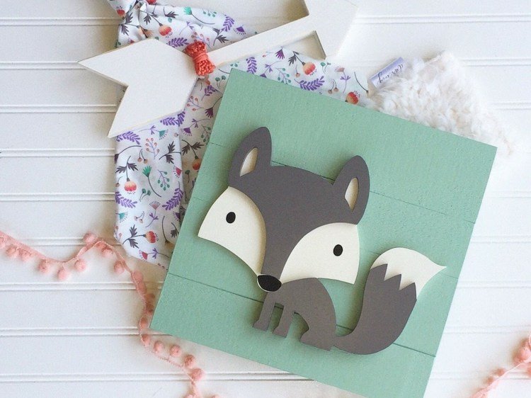 škôlka šedá mäta dekoratívne predmety obrázok líška