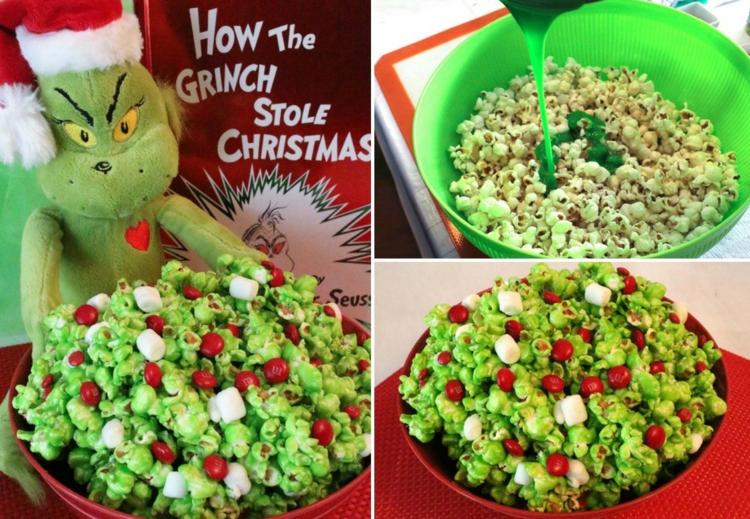 Nápad bez pečenia - zelený popcorn pečenie-vianoce-pocprn-nápad-grinch-zelená-farba-snack-kutilstvo