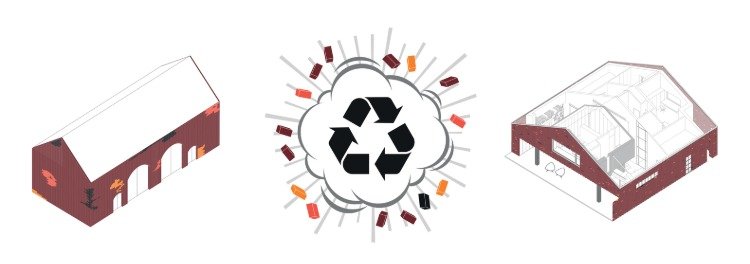 kúpiť a prerobiť udržateľnú architektúru zo starej stodoly