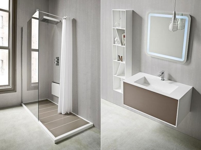 Vybavenie kúpeľne Giano umývadlo skrinka-zatiahnuteľné otváranie-osvetlené nástenné zrkadlo