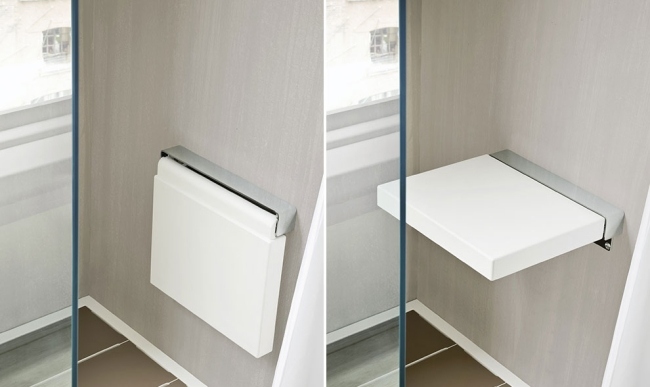 Kúpelňový nábytok Taliansko-zariadenie sprchového kúta Giano Sedadlo polyuretánové-Bianco biele