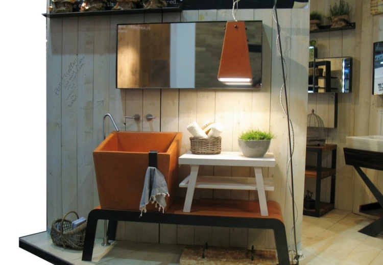 ponticello dizajn kúpeľňovej konzoly oranžový stredomorský