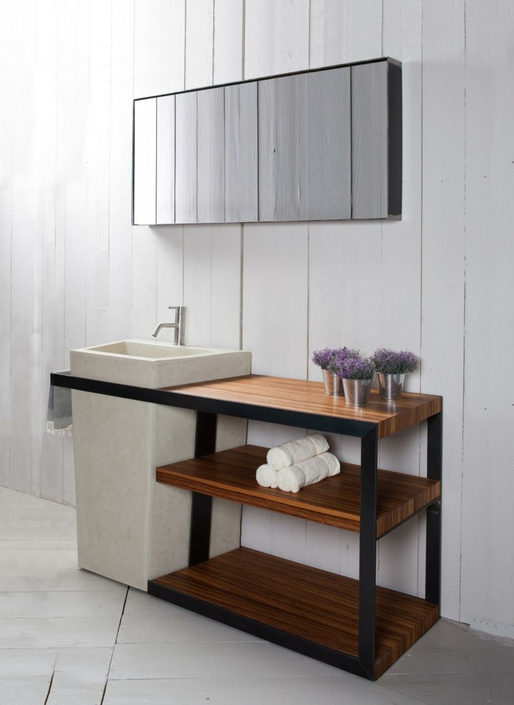 Faro nápad na dizajn kúpeľňovej konzoly kovové zrkadlo lasferza