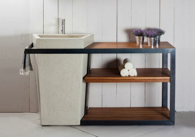 konzola do kúpelne faro stolík umývadlo biele drevo