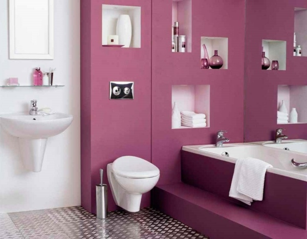 Purple-Accents-Wall-Paint-Purple-Zapustená vaňa