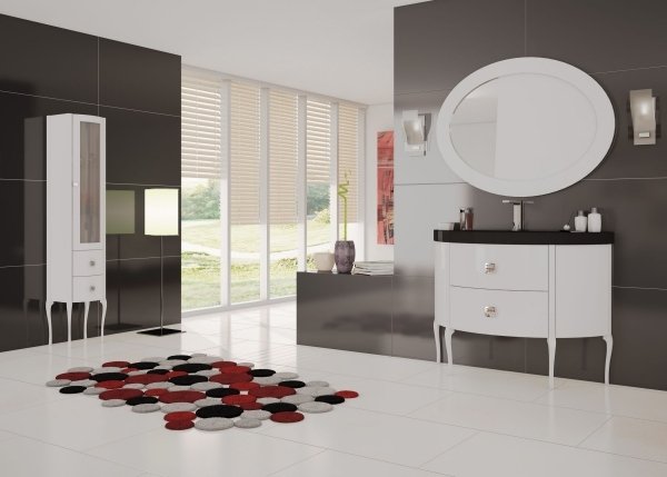 Módna skrinka MACRAL, biele zásuvky s vysokým leskom Vstavaná skrinka pod umývadlo MACRAL biela