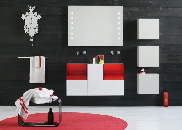 skrinka do umývadla červená prvky regia jukebox umývadlo so základnou jednotkou červené prvky regia jukebox