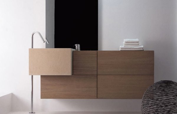 FALPEN dub obdĺžnikové umývadlo z prírodného kameňa