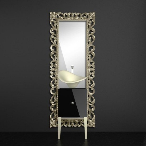 umývadlo do kúpeľne zakrivená spodná skrinka stojaca SKLO NÁVRH umývadlová skrinka stojaca DIZAJN SKLA