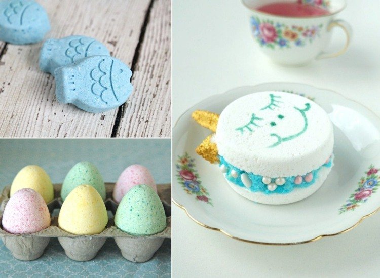 Vyrobte si s deťmi kreatívne bomby do kúpeľa v rôznych tvaroch - jednorožec, rybka, veľkonočné vajíčka