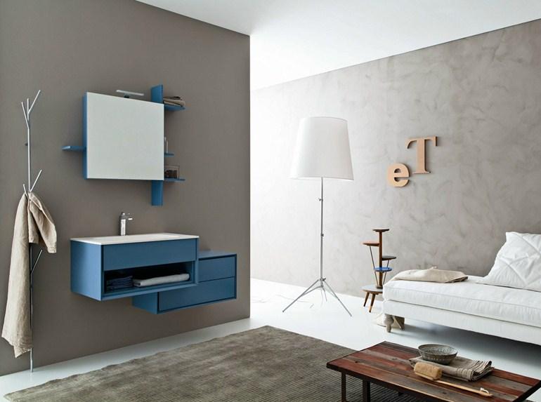 Lakovaná závesná skrinka pod umývadlo so zrkadlom-LIBERA-3D-Novello