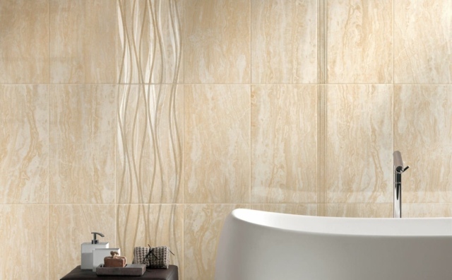 Vlnité motívy-stará zlatá farba-veľkoformátové dlaždice