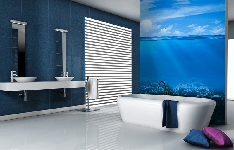 Kúpeľňové nápady-malé-kúpeľne-pod vodou-exotický-ostrov