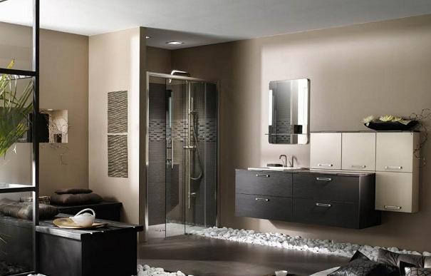 nápady moderný wellness kúpeľňa štrk palmy krémová farba na stenu nápady na kúpeľňu moderné wellness kúpeľňa štrk palmy krémová farba na stenu