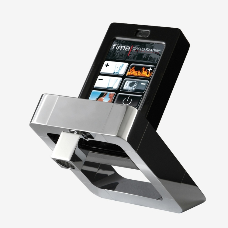 kúpeľňový faucet dotykový displej-čierno-strieborná-carlo-frattini