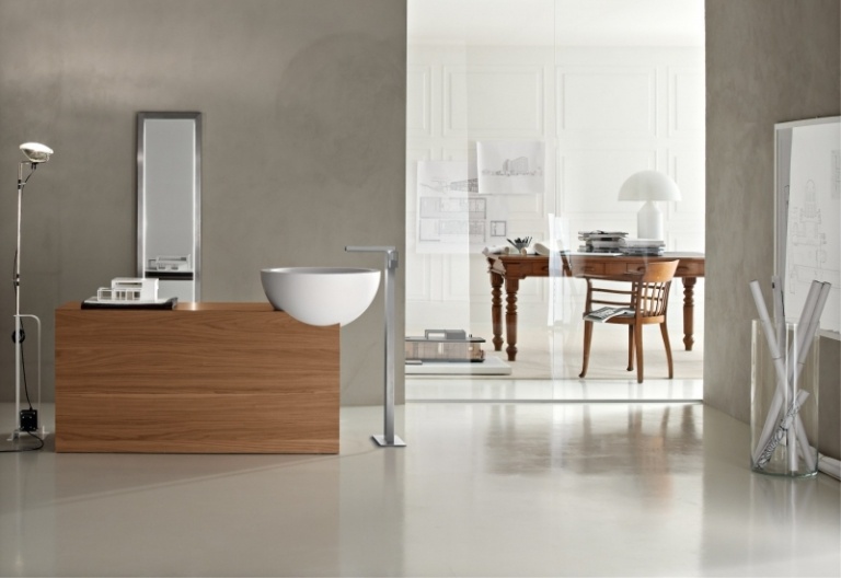 Kúpelňový nábytok-drevo-moderná-spodná skrinka-umývadlo-keramická