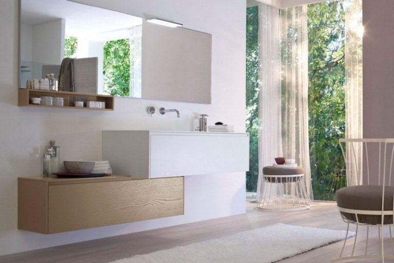 Kúpelňový nábytok-drevo-dub-biela-spodná skrinka