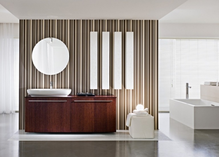 Kúpelňový nábytok-drevo-moderný-orech-nápady-umývadlo na dosku