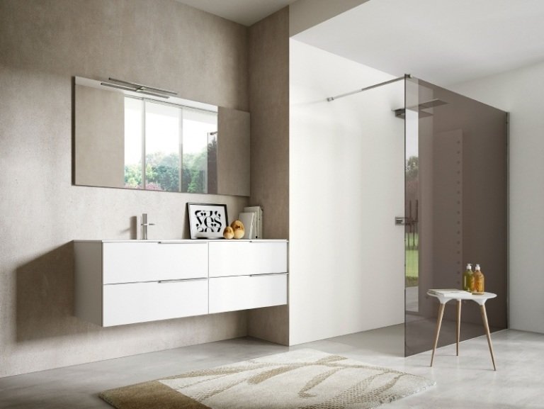 Navrhnúť kúpeľňu moderným spôsobom - nápad Kúpelňový nábytok-biely-moderný-úspora miesta