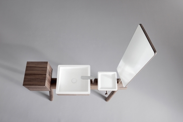 Umývadlo do kúpeľne stôl-vonkajší orechový obklad Dressage-GRAFF