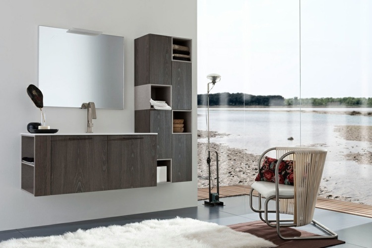 Kúpelňová skrinka drevená spodná skrinka na stenu