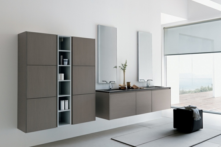 moderné kúpeľňové zrkadlové police do skrinky