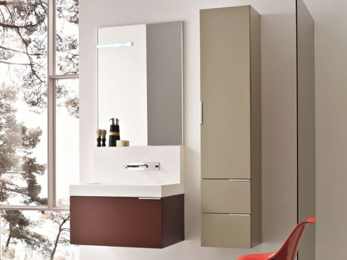 Kúpeľňová skrinka-lak-predná-stena-zavesená-Korakril ™ -fitting-Facto-Evolution-Collection-Bluform