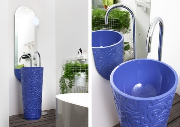 voľne stojaci drez Tecnoglass regia modrá tapeta