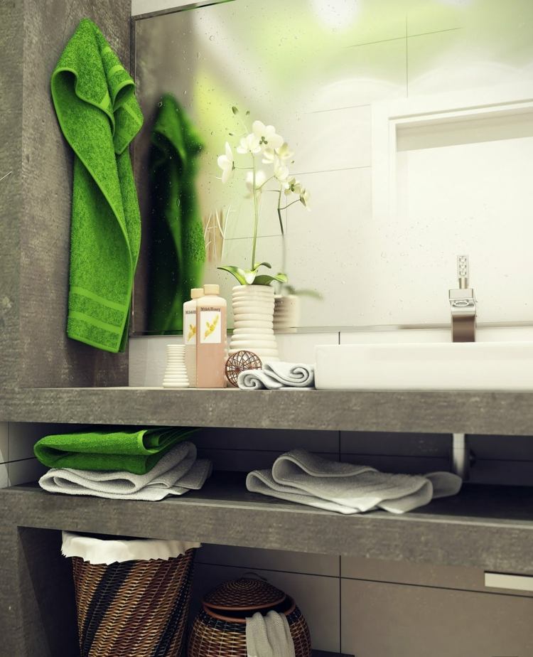 kúpeľňový nábytok do malých kúpeľní konzola umývadlo sivý dizajn policový kôš na bielizeň