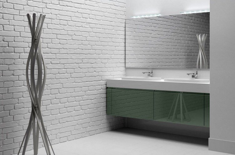 Dvojité umývadlo s umývadlovou skrinkou vo vysokom lesku súprava kúpeľňového nábytku-dvojumývadlo-vysoký lesk-zelená-REGOLO-AL-503-Artelinea