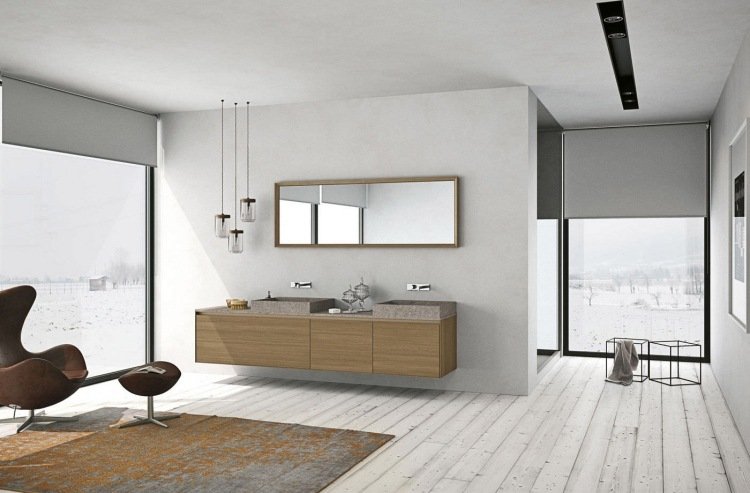 Drevená dvojumývadlová skrinka z dreva s kamenným umývadlom súprava kúpeľňového nábytku-dvojumývadlo-drevo-kameň-umývadlo-ARIA-05-Willy-Dalto-altamarea