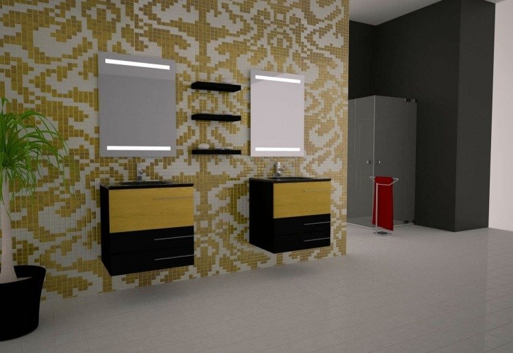 Márne skrinky a zrkadlá s osvetlením od Ikebe márnosť-skriňa-drevo-žltá-loft-15-Ikebe