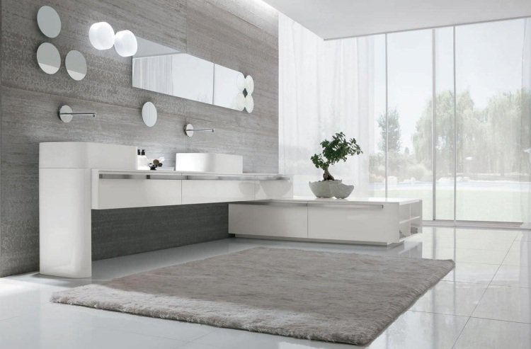 Zostava kúpeľňového nábytku vo vysokom lesku v bielom prevedení s dvojitým umývadlom a nástenným kovaním Zostava kúpeľňového nábytku s dvojitým umývadlom vysoký lesk-biela-LOFT-02-Marconato-Zappa