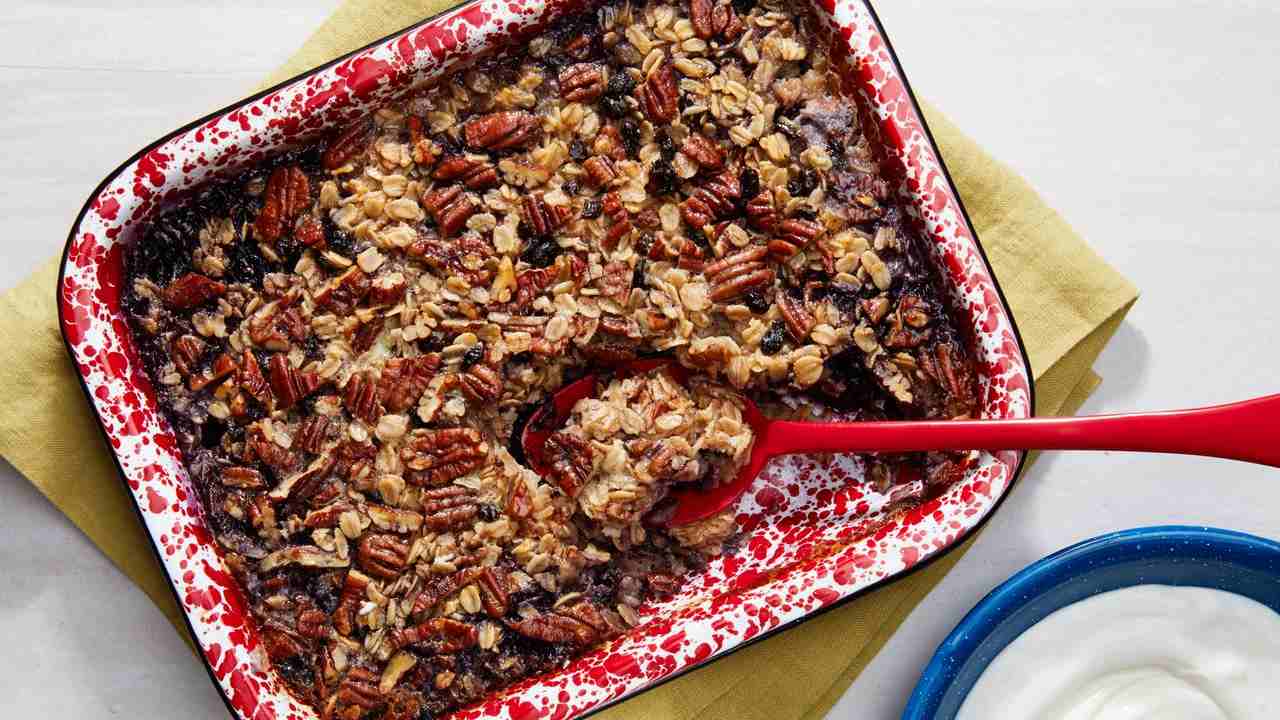 Pečené ovsené vločky Ovsené vločky Kastról Pekanové hrozienka Zdravé chudnutie