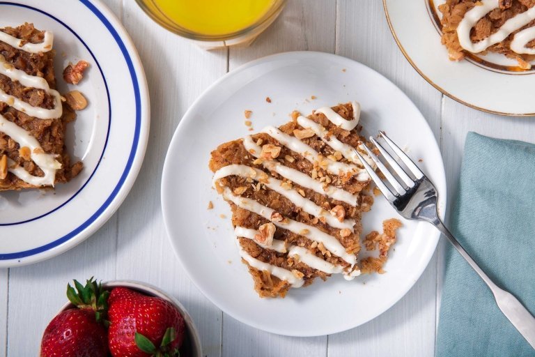 Pečené ovsené vločky Škoricové rolky Ovsená kaša Recept zdravý