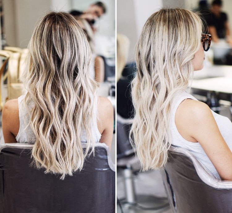 balayage-blond-hnedo-platinová-blond-svetlá-dlhé vlasy