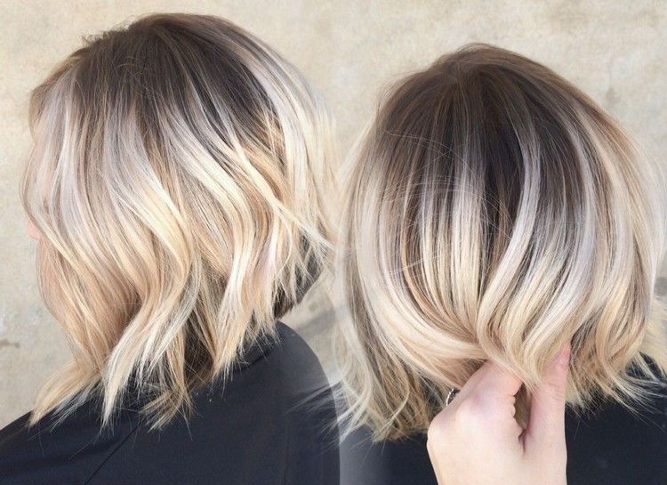 Ombre na krátke vlasy technikou balayage ombre-krátke vlasy-tmavé-korene-blond-tipy