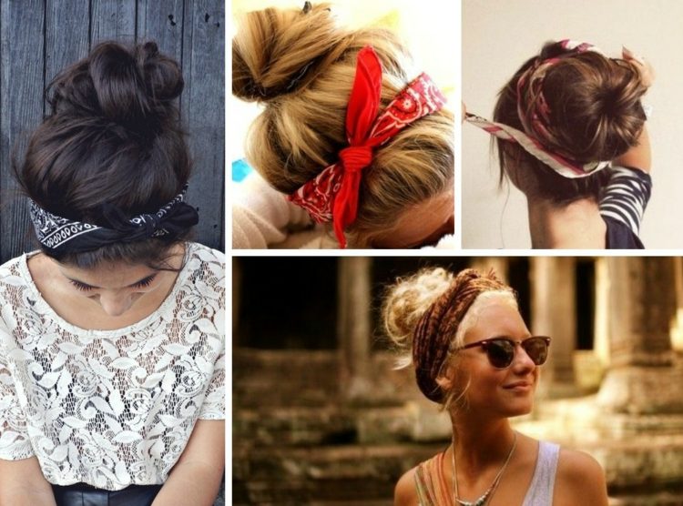 K žemli sa výborne hodia bandasky bandana-účesy-drdol-nápad-ležérne-updo