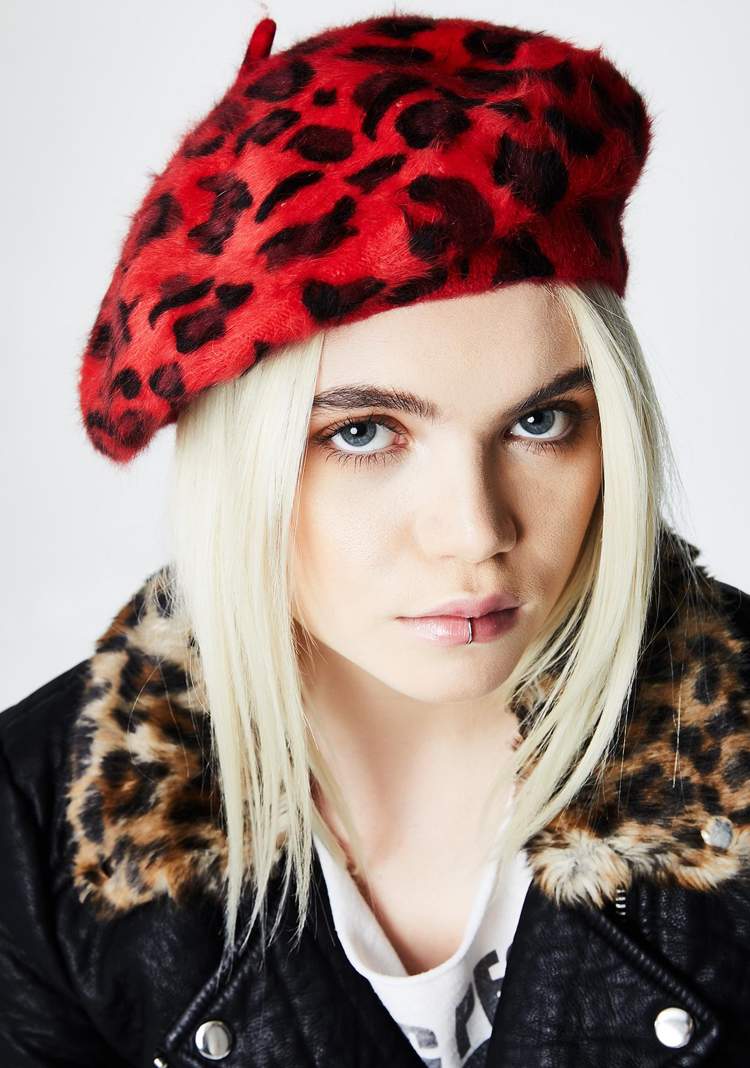 baret klobúk štýl vzhľad farebný vzor leo potlač