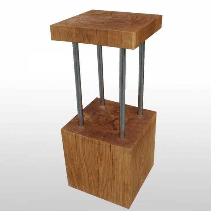 Barová stolička z dreveného bloku