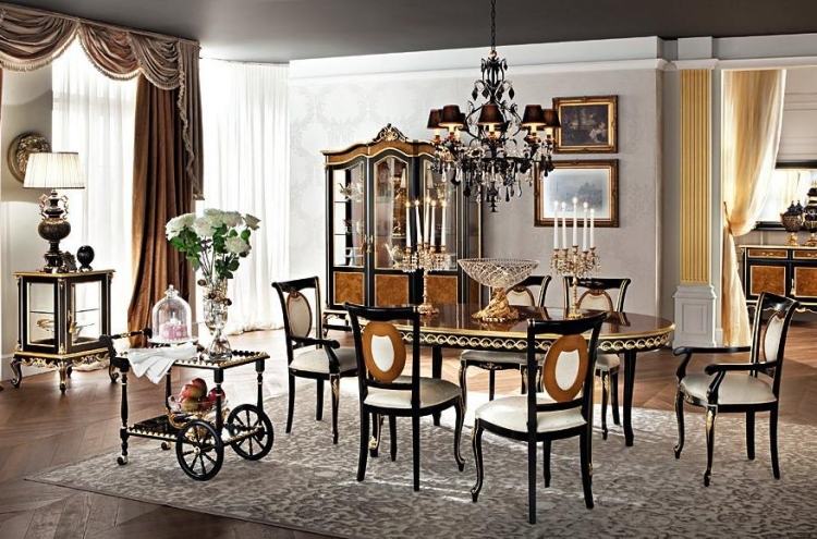 Barokový nábytok-stoličky-koberec-jedálenský stôl