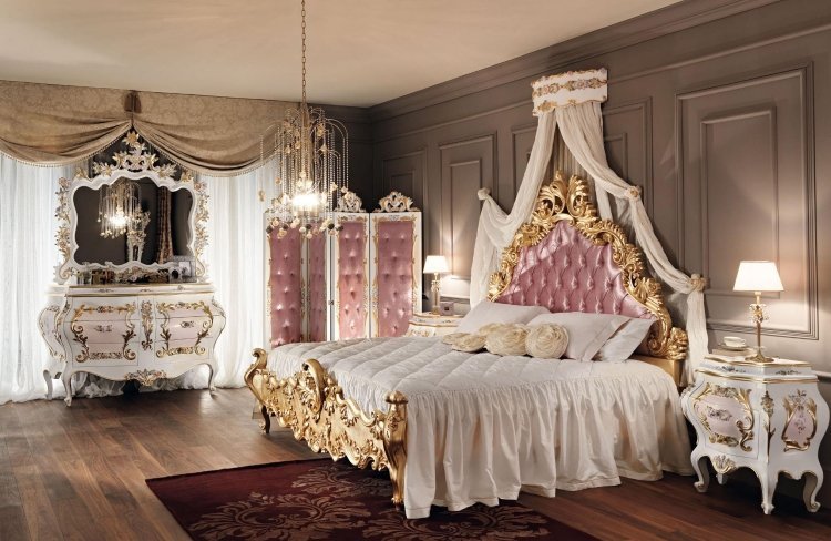 Barokový nábytok-spálňa-manželská posteľ-baldachýn