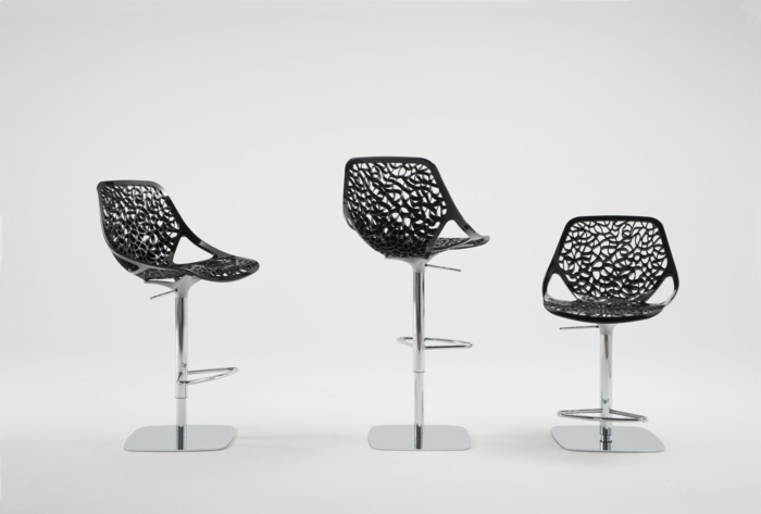 barová stolička caprice čierny vzor efektná kovová noha