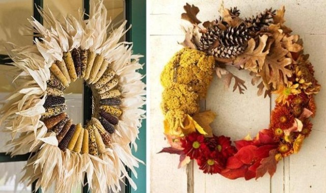 Remeselné nápady-s-kukuricou-na-klas-listy-šišky-prírodné poklady
